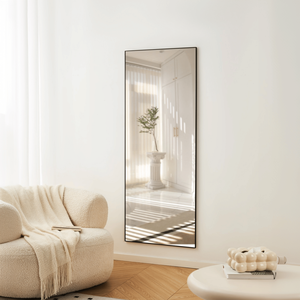Specchio a Figura Intera 178 cm x 79 cm, Alta Definizione, Infrangibile, per Uso a Parete, con Cornice in Lega di Alluminio Nera - Product Image 3