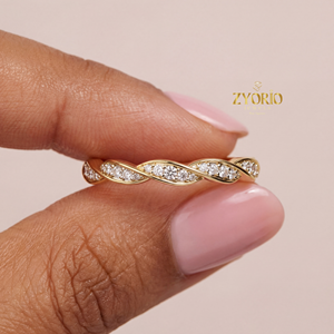 Anillo de Lujo de Plata 925 con Diamante Redondo de Laboratorio de 0.33 Quilates, Diseño Trenzado, para Bodas y Fiestas, para Mujer - Product Image 1