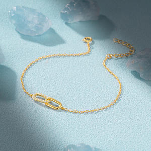 925 Sterling Silver CZ Paperclip Link Bracelet <b>Gold</b> and Silver Colors - Product Image 3