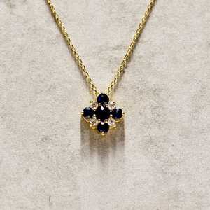 <b>Blue</b> Pendant <b>Necklace</b> IGI Certified Solid Gold Round Cut Simulated Gemstone 14k Lab Grown Accent Wholesale price Manufacture - Product Image 4