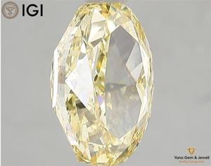 Bague solitaire spéciale avec diamant ovale de 3,01 carats, certifié IGI, clarté VS2, jaune vif fantaisie, cultivé en laboratoire par CVD - Product Image 6