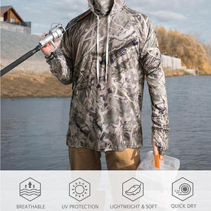Camisetas de pesca con protección solar personalizables de secado rápido UPF 50+ de manga larga para pescadores en el océano - Product Image 2