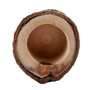 Portavelas Antiviento Aqdus Saleem AC-SPIRAL9 |   Diseño Cuadrado Hecho a Mano en Madera de Acacia |   Corteza Natural |   Moradabad, India | - Product Image 2