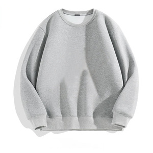 China Bangladesh Factory Price OEM Customized Logo Embroidery Round Neck Pullover Loose Fit Casual Solid Color Men Sweatshirt - Product Image 4