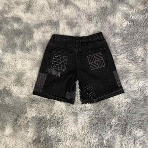 Pantalones Cortos de Mezclilla para Hombre, Verano, Diseño Lindo, Bordado Personalizado, 100% Algodón, Secado Rápido, Elásticos, Cintura Media, Color Oscuro, Venta al Por Mayor, Pakistán - Product Image 2