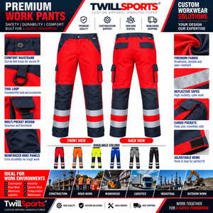 Men's Hi <b>Vis</b> Cargo Pants Safety Apparel Reflective <b>Trouser</b> Drawstring <b>High</b> Visibility Overalls Road - Product Image 6