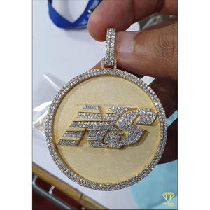 Premium Custom Business Logo Pendant Necklace in 925 Sterling Silver with Iced Out Diamond Look Design - Product Image 4