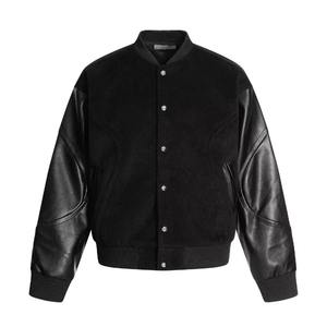 Vestes de baseball vintage brodées pour hommes, col montant, grande taille, saison hivernale, 100% laine, coupe-vent - Product Image 6