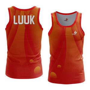 Camiseta sin mangas para hombre de marca privada, sublimación, logotipo personalizado, transpirable, de secado rápido, ligera, para fitness y deporte. - Product Image 1