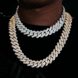 Collier unisexe en argent plaqué 925 avec chaîne à maillons en moissanite, coupe baguette, bijoux hip-hop, à porter au quotidien - Product Image 4