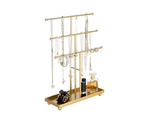 Élégant Organisateur de Bijoux à Trois Niveaux avec Support Anti-Emmêlement pour Colliers, Présentoir Robuste, Solution de Rangement pour Coiffeuse - Product Image 3