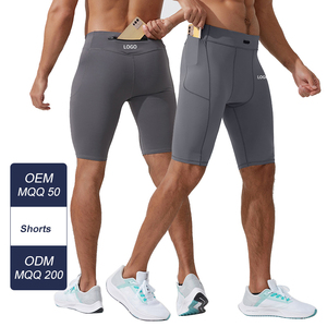 Men <b>Compression</b> <b>Shorts</b> Mid Waist Elastic Quick Dry Spandex Polyester Solid Color Sporty Style <b>Short</b> Length - Product Image 4