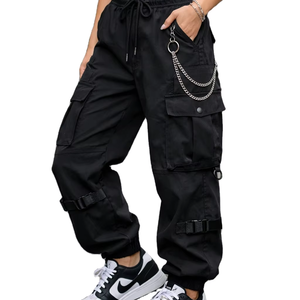 Pantalones Cargo de Mujer para Primavera y Otoño, Corte Recto Regular, Multibolsillos, Ropa de Trabajo Informal, Ecológica, Resistente al Desgaste y Duradera - Product Image 1