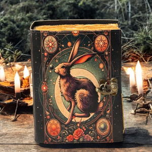 Diario de Viaje Gótico Vintage de Cuero Ecológico Hecho a Mano con Tapa Dura, Mini Diario de Conejo, Libro de las Sombras, Regalo de Pascua - Product Image 4