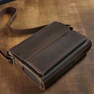 Maletín de Cuero Genuino Crazy Horse Vintage para Hombre, para Uso Diario y de Negocios, para Laptop de 15 Pulgadas, Modelo LLB-0329 - Product Image 2