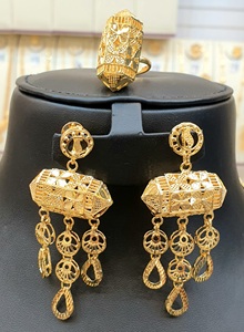 Ethnic 22K Gold Plated Jewelry Set Necklace Earrings Tassel Design Women's Wedding Engagement Party Gift Fine Jewelry - Product Image 3