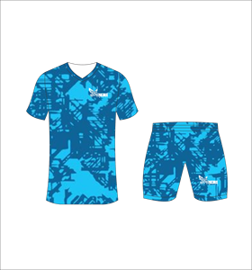 Conjunto de Camiseta y Pantalones Cortos de Fútbol Sublimados Ferocious para Hombre, Cuello en V, Absorbe la Humedad, Ropa Deportiva para Todas las Temporadas, Estampado de Camuflaje - Product Image 1