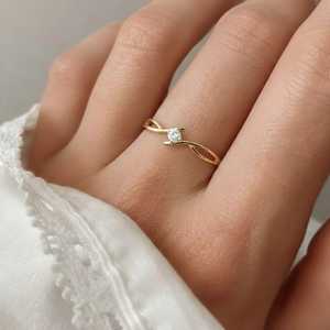 Hallmark Silver Sterling Minimal 18K Gold Plated Dome Ring - Product Image 2