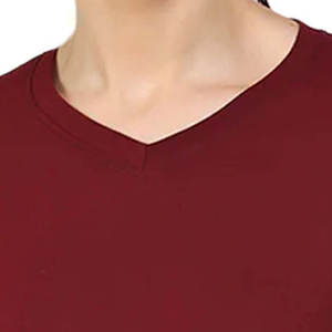 T-shirt à manches longues col rond jaune moutarde pour femme, 100% coton tricoté, coupe ample, couleur unie, décontracté, toutes saisons - Product Image 3