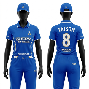 ชุดเสื้อและกางเกงคริกเก็ตหญิง ผ้าโพลีเอสเตอร์อินเตอร์ล็อค 185 GSM สีเขียวทอง ลายแผง ดีไซน์พิมพ์ลายโลโก้แบบ Sublimation - Product Image 4