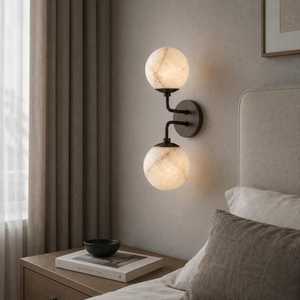 Modern Marble <b>Wall</b> <b>Sconce</b> Round Contemporary Home Decor Indoor <b>Lighting</b> Fixture for Living Room - Product Image 3