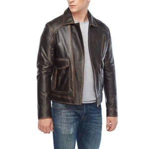 Veste en cuir élégante pour homme, style streetwear, avec fermeture éclair, durable et de qualité supérieure, idéale pour l'hiver quotidien. - Product Image 3
