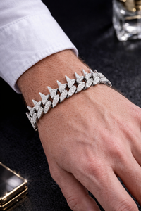 Pulsera Premium Iced Out Hip Hop con Diamantes y Púas, Oro 10K, Oro 14K, Plata 925, con Diamantes VS1 VS2 Color H-I, Joyería de Lujo con Cadena - Product Image 4