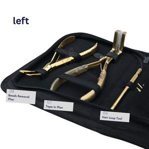 Kit de herramientas profesionales para extensiones de cabello de salón: Alicates para eliminación de anillos Nano Microlink, Alicates para extensiones de cinta, Gancho de bucle para enhebrar cuentas, Clips - Product Image 4