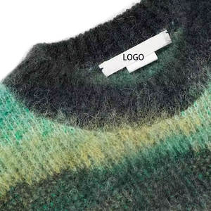 Pull en mohair et laine pour homme, look classique, de bonne qualité, respirant, brodé, couleur personnalisée, service OEM, col rond, idéal pour l'hiver - Product Image 5
