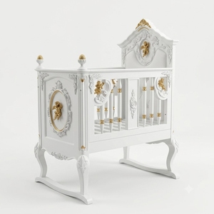 Lit bébé en acajou sculpté, meubles de chambre d'enfant faits à la main en Indonésie AQ211011 - Product Image 1