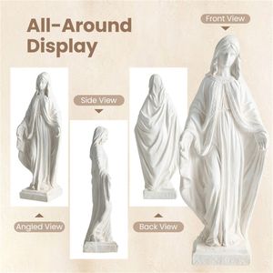 Statua da Giardino della Vergine Maria in MgO da 31,5 Pollici, Scultura Religiosa per Esterni e Interni, Prodotto in Pietra per Giardino - Product Image 4