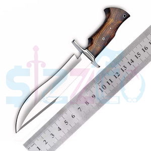 Cuchillo Bowie de Acero D2 Hecho a Mano con Mango de Madera y Funda de Cuero, Ideal para Caza y Camping, Regalo OEM Ideal para Él - Product Image 5