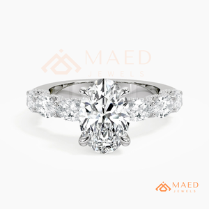 Bague en moissanite à trois pierres en forme de poire pour femme, ton argenté, bijoux de fiançailles et d'anniversaire, style élégant au quotidien - Product Image 5