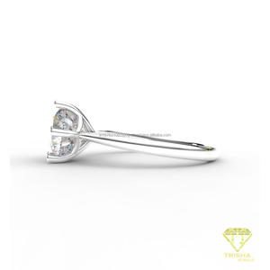 Trisha Jewels Oval Cut Lab Grown Diamond <b>Solitaire</b> Engagement <b>Ring</b> 925 <b>Silver</b> Rhodium Plated Vintage Style IGI Certified <b>Ring</b> - Product Image 5