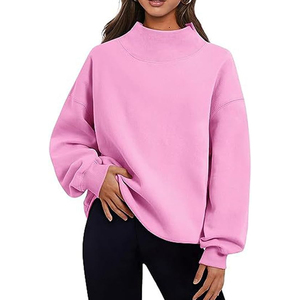 Women Mock Neck Sweatshirt Stylish Winter Pullover - Product Image 3