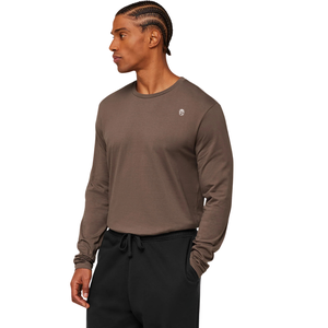 Camiseta de Manga Larga para Hombre, Corte Regular, Color Marrón, Suave, Transpirable, para Gimnasio, Entrenamiento, Deporte, Ropa Deportiva Informal - Product Image 3