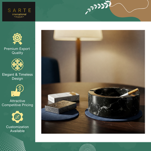 Cendrier en marbre fait main de la plus haute qualité avec options personnalisables, décoration de table moderne et luxueuse pour la maison, l'hôtel et le restaurant - Product Image 2