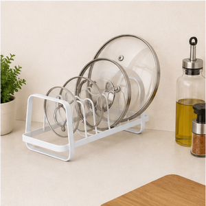 Metal Pot and Pan Organizer <b>Rack</b> for <b>Kitchen</b> Cabinet <b>Storage</b> Cookware Lid Holder Steel Pantry & Under-Sink Shelf Organizer - Product Image 3
