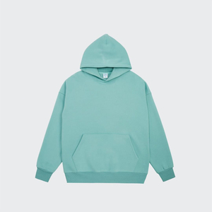เสื้อฮู้ดดี้โอเวอร์ไซส์ผู้ชาย สีพื้น ผ้าฝ้ายฟลีซ สวมใส่สบายๆ สำหรับฤดูใบไม้ร่วง มีกระเป๋าหน้า - Product Image 1