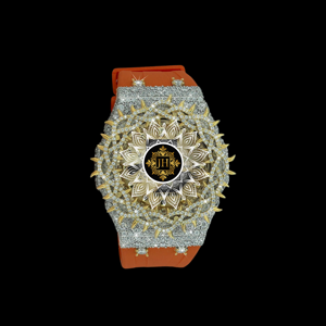 Reloj Deportivo de Lujo con Diamantes Moissanite VVS Premium, Correa de Goma Naranja, Resistente al Agua 3BAR, Unisex, Alta Calidad, Mejor Precio - Product Image 4