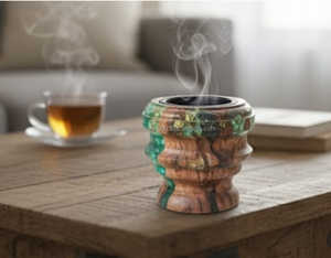 Bâtons d'encens arabes Bakhour Bakhoor Dukhoon support époxy et bois avec parfum de coriandre fait à la main cadeau de mariage religieux Mubkhar - Product Image 2