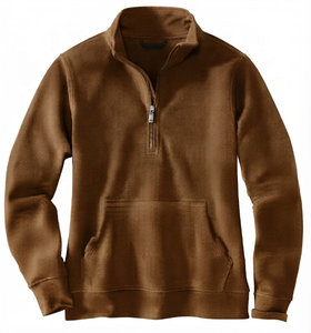 Haut unisexe à fermeture éclair 1/4, pull à col zippé, coupe décontractée, en molleton de coton, avec logo personnalisé, marque privée, fabricant de vêtements en gros - Product Image 4