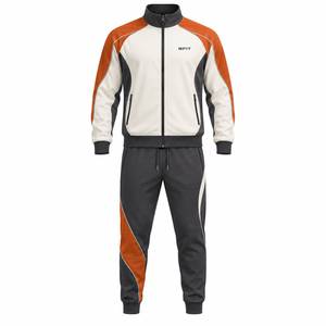 Premium Custom <b>Men</b>’s Color Block Tracksuit Full Zip Jacket Jogger Pants Athletic Sportswear <b>Set</b> OEM - Product Image 1