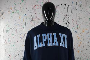 เสื้อสเวตเชิ้ต ALPHA XI BLMock Neck สีแดง 100% ปักลาย Applique คอเสื้อกว้าง ด้ายคุณภาพดี - Product Image 2