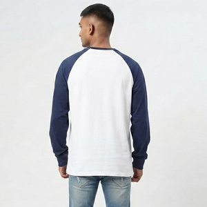 T-shirt oversize à épaules tombantes et manches raglan, 100% coton, vêtements de sport décontractés, tee-shirt à manches longues pour homme, à porter au quotidien, pour le jogging - Product Image 2