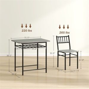 Set da Pranzo Elegante: Tavolo e Sedie per Pasti Confortevoli - Product Image 3
