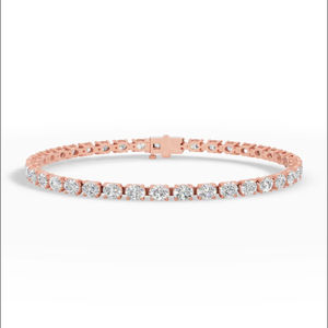 Bracelet tennis élégant en diamant de laboratoire taille ovale, or 10K, bijoux de luxe, fournisseur en gros - Product Image 1