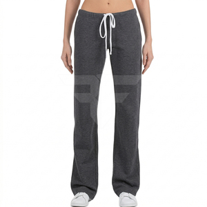 Women's Low Rise Casual Hollow Out Breathable Lightweight Fleece Athletic <b>Flare</b> <b>Legging</b> Sweat Pants - Product Image 1