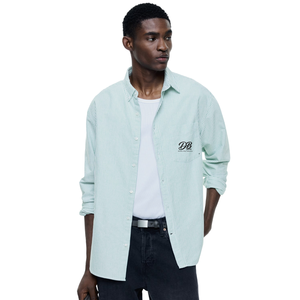 Camisa Oxford de Corte Regular Personalizada, Manga Larga, Cuello Abotonado, Mezcla de Algodón, Estilo Casual de Negocios, Uniforme de Oficina para Hombre, OEM - Product Image 1