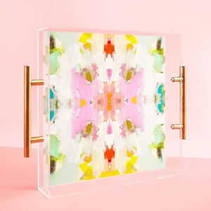 Multicolour Printed <b>Clear</b> Acrylic Serving Storage Tray For Tea Coffee Snacks Breakfast Organizer Platter For Home Cafes & Hotels - Product Image 4